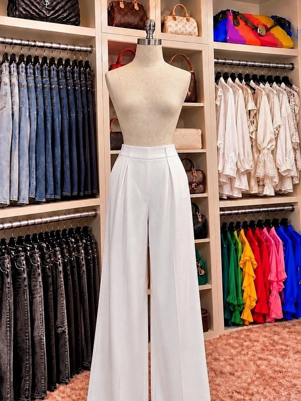 White Wide Leg Pants Like New